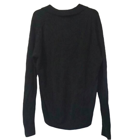 Geoffrey Beene Long Sleeve Collared Textured Sweater Mens Sz Large Black Crewnec - Picture 2 of 4